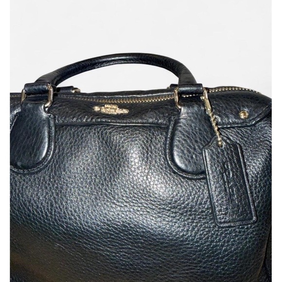 Coach Mini Boston Leather Crossbody Bag Black Authentic - Picture 4 of 7